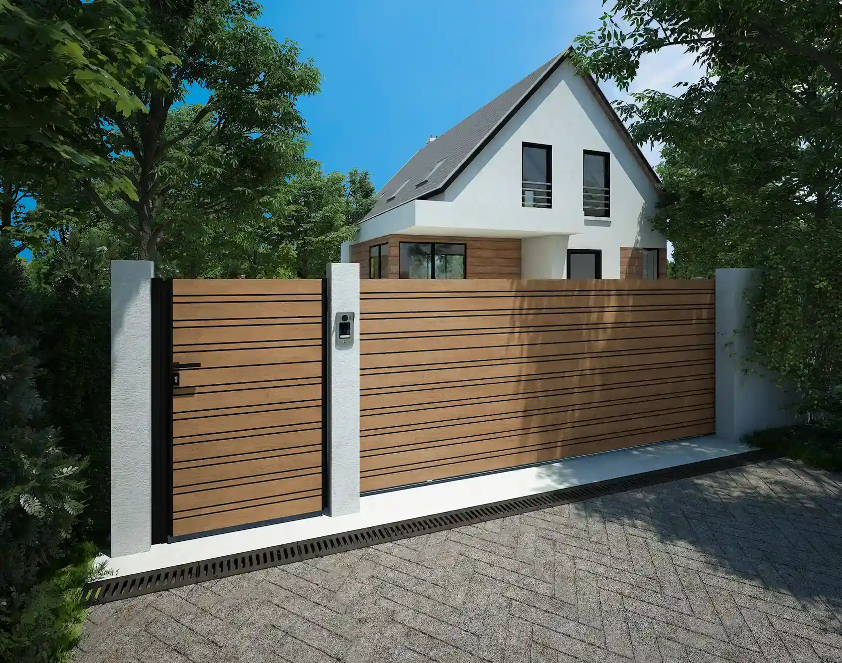 Portail coulissant aluminium Kloum - Kostum